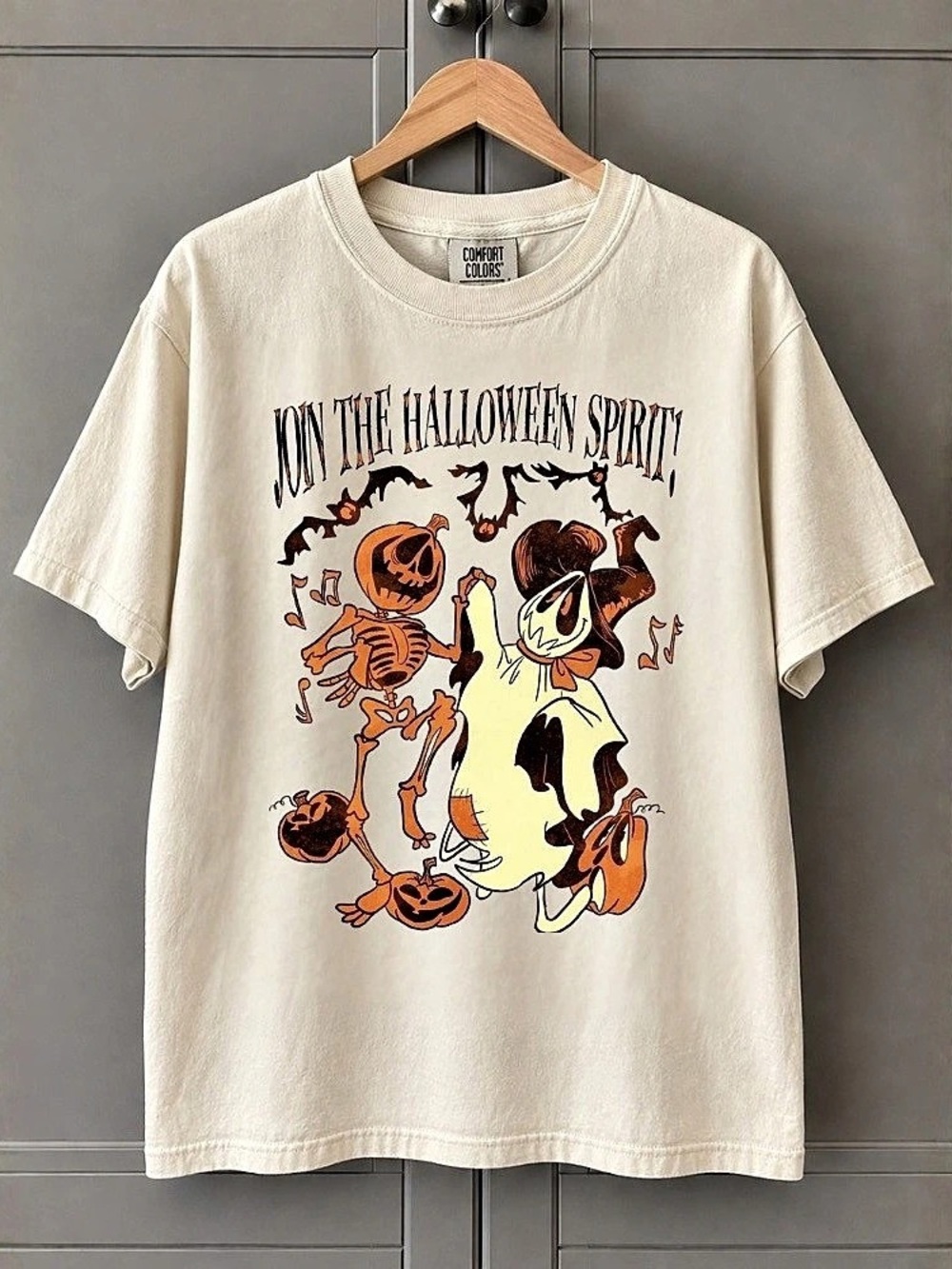 Comfort Colors Halloween Spirit Graphic Tee in Cream & Orange